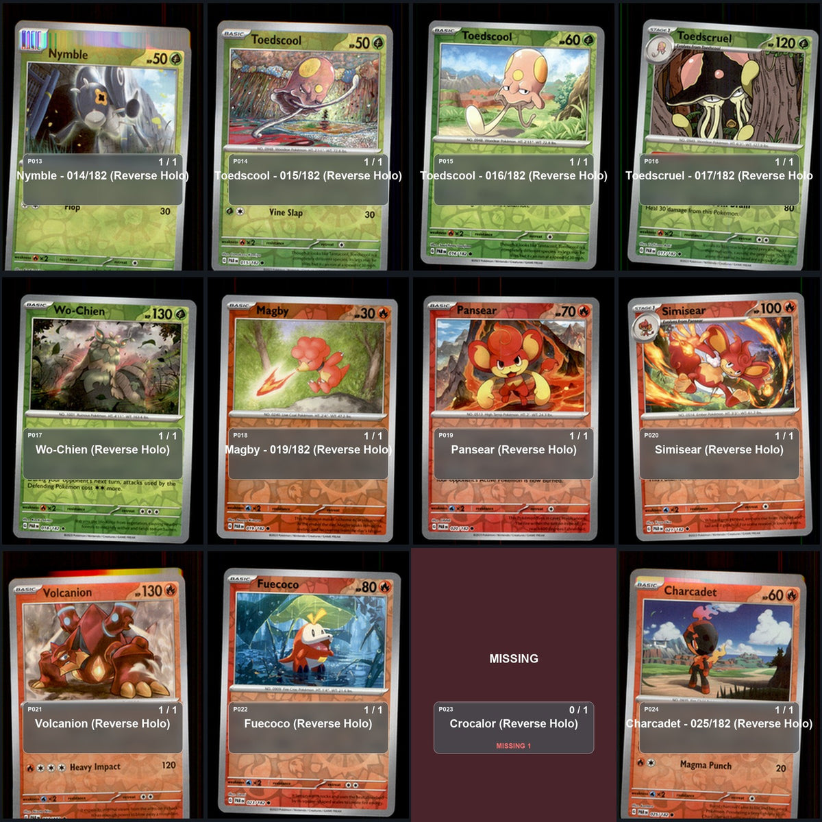 Pokemon TCG SV04: Paradox Rift Reverse Holo Master Set 121 Reverse Holo Card