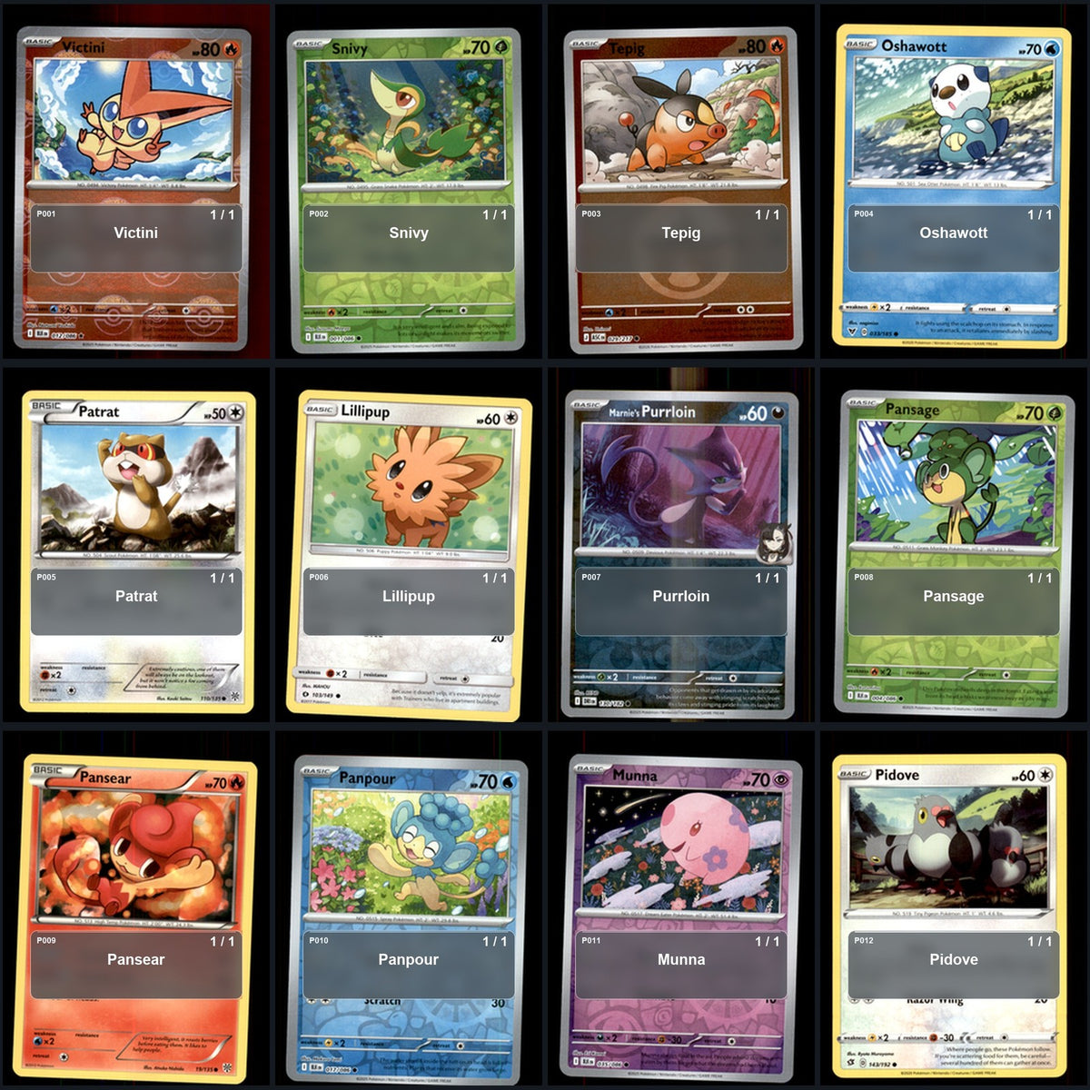 Pokemon TCG Generation 5 Unova Pokemon Pokedex Set 155 Cards Collection