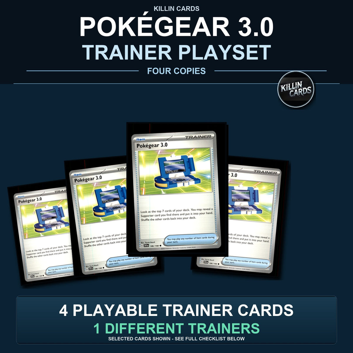 Pokemon TCG Pokégear 3.0 Trainer Card Playset 4 Cards
