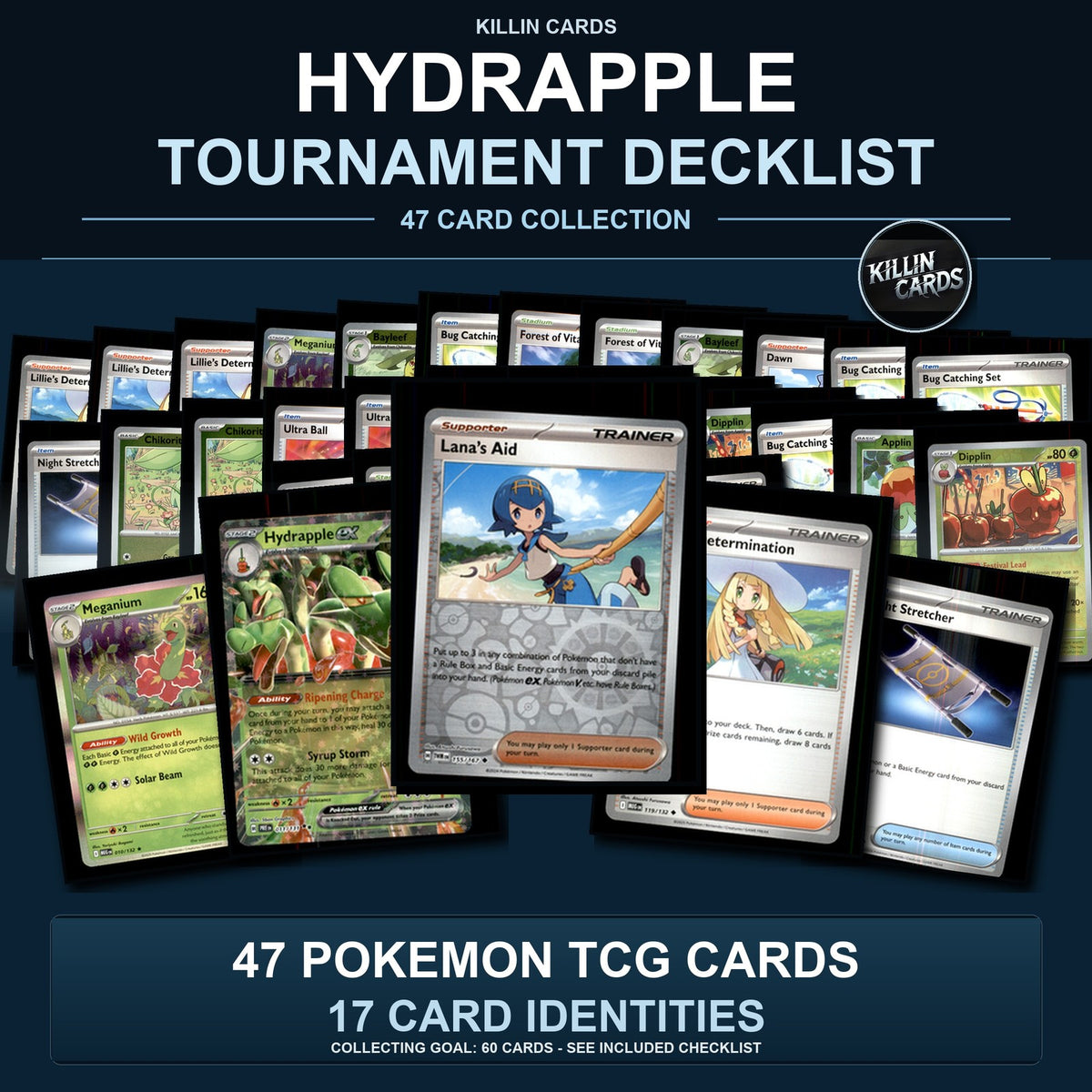 Partial Pokemon TCG Regional Nice Hydrapple Decklist 47 Cards Deck