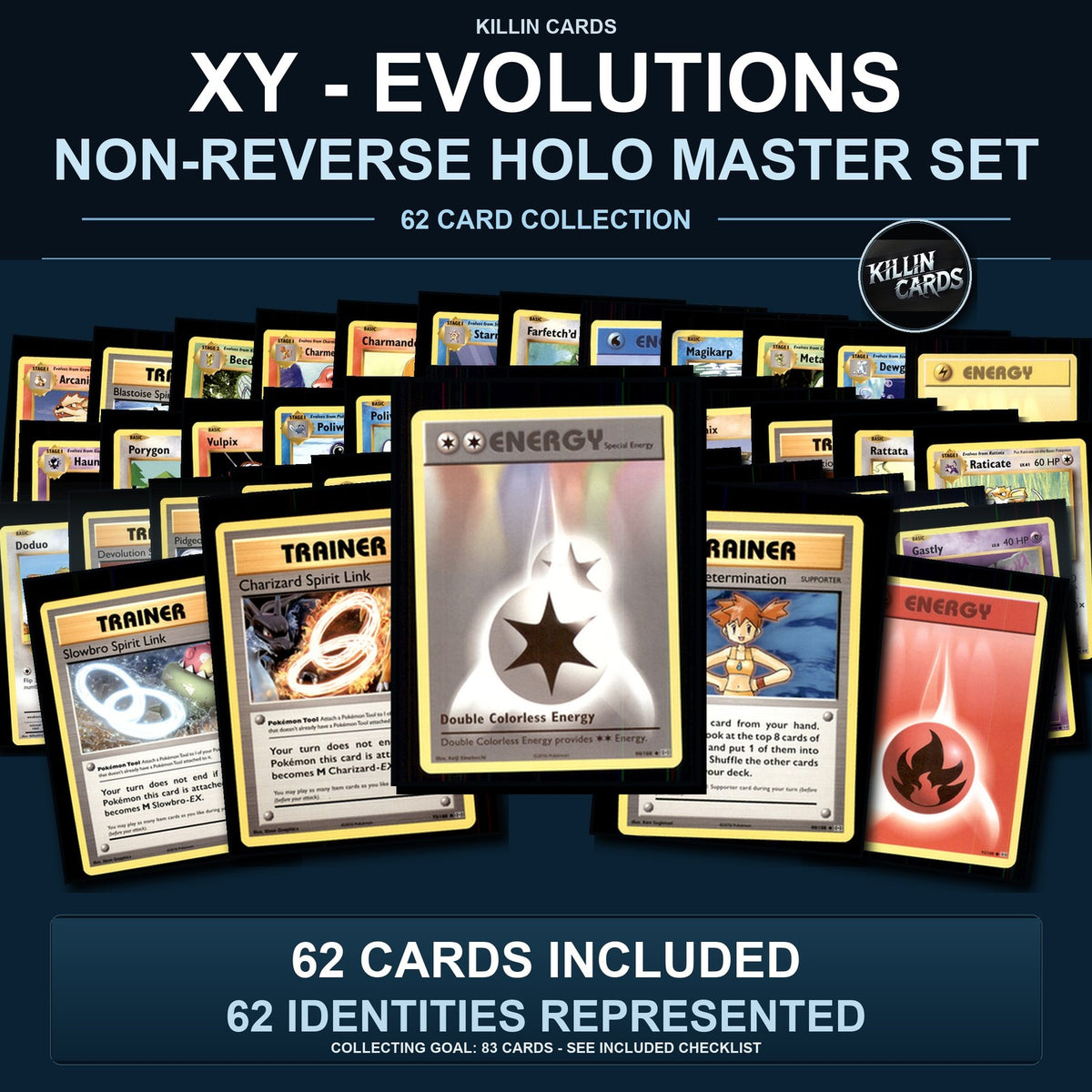 Pokemon TCG XY - Evolutions C/UC/R Standard Set 62 Cards