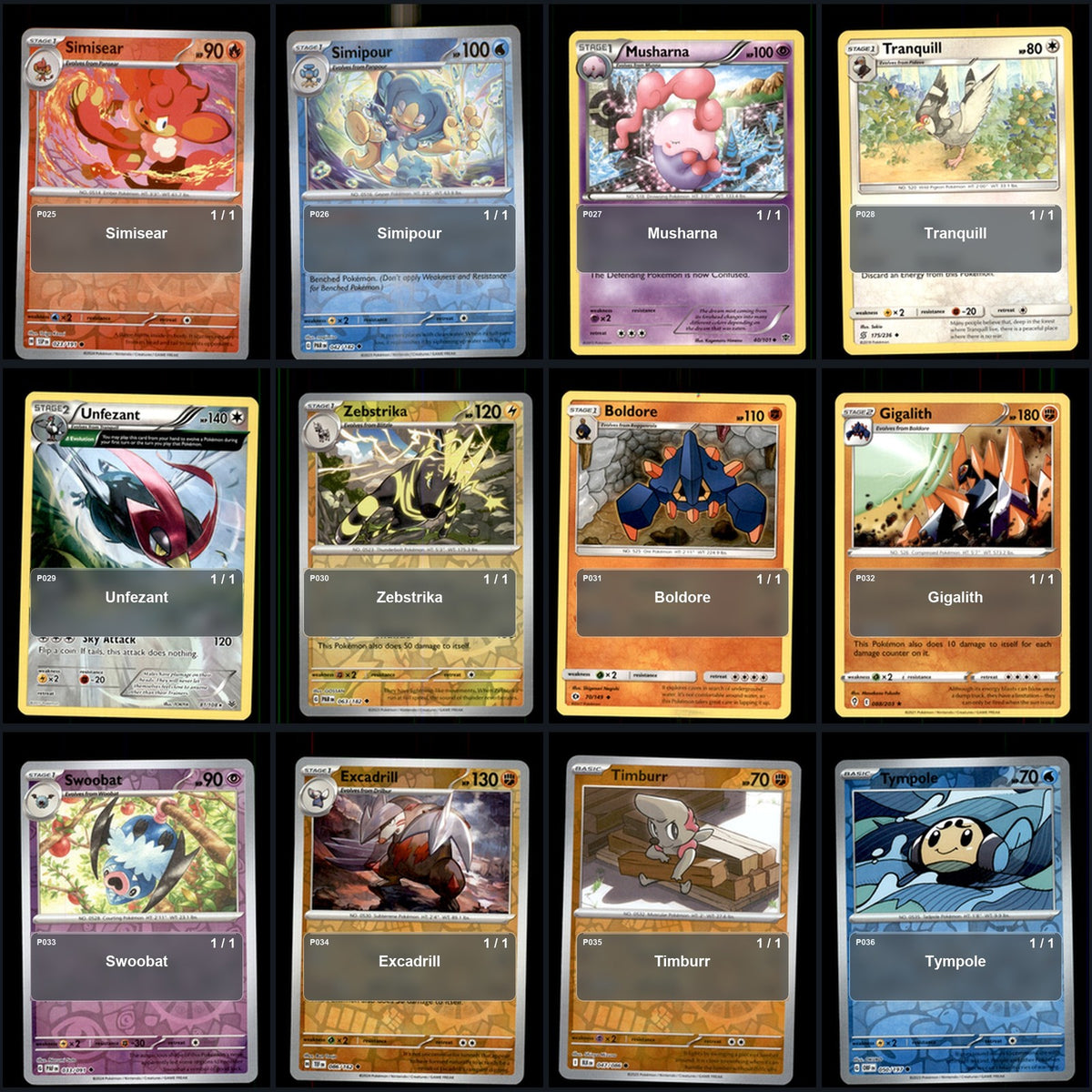 Pokemon TCG Generation 5 Unova Pokemon Pokedex Set 153 Cards Collection