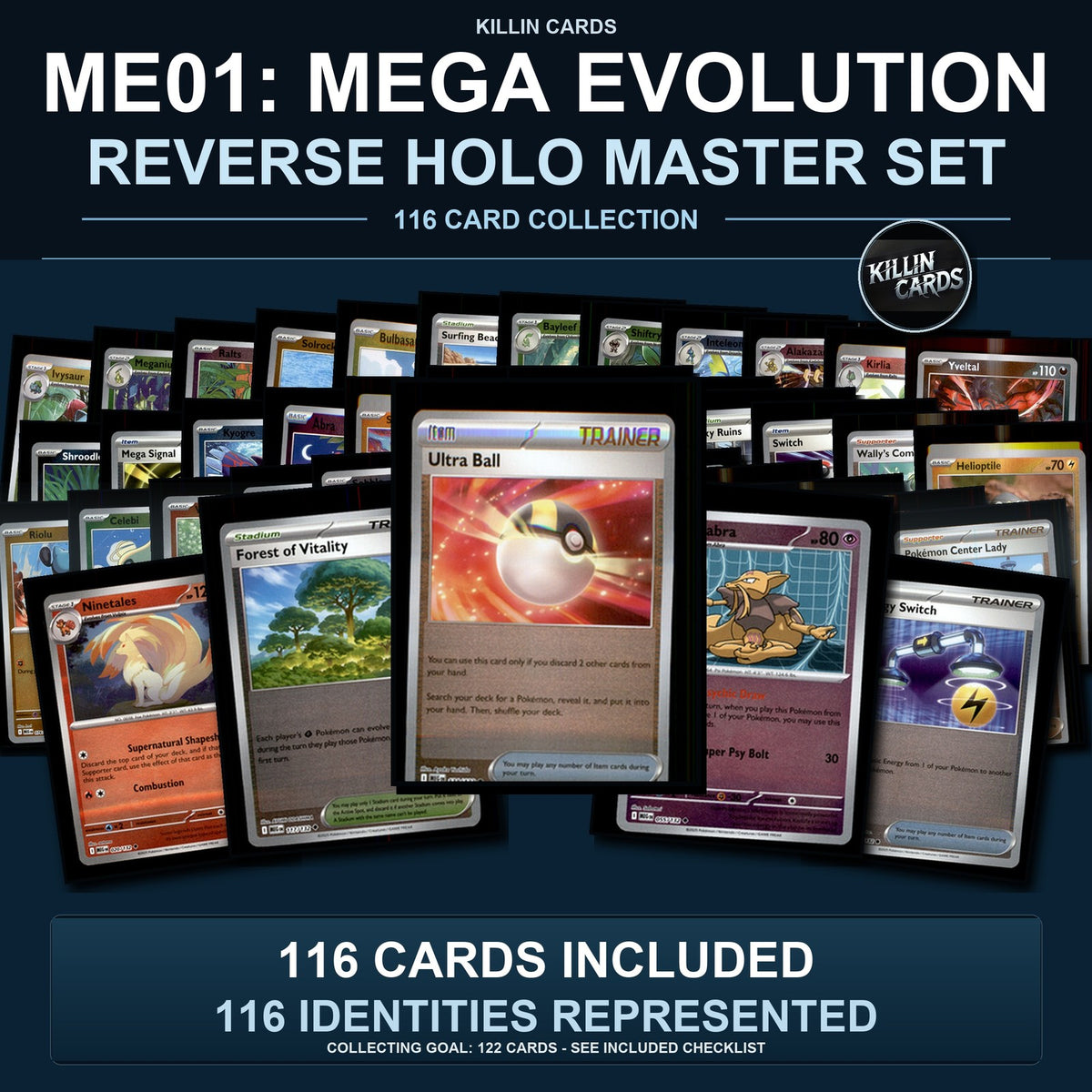 Pokemon TCG ME01: Mega Evolution Reverse Holo Master Set 116 Reverse Holo Card