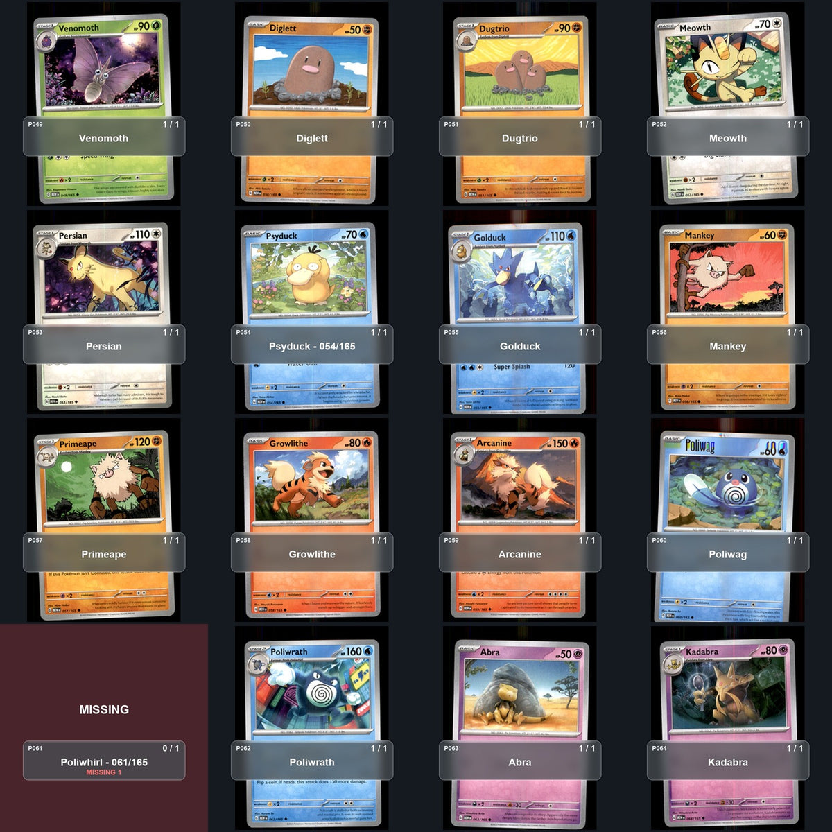 Pokemon TCG SV: Scarlet & Violet 151 Partial Master Set Lot 257 Cards Master Set