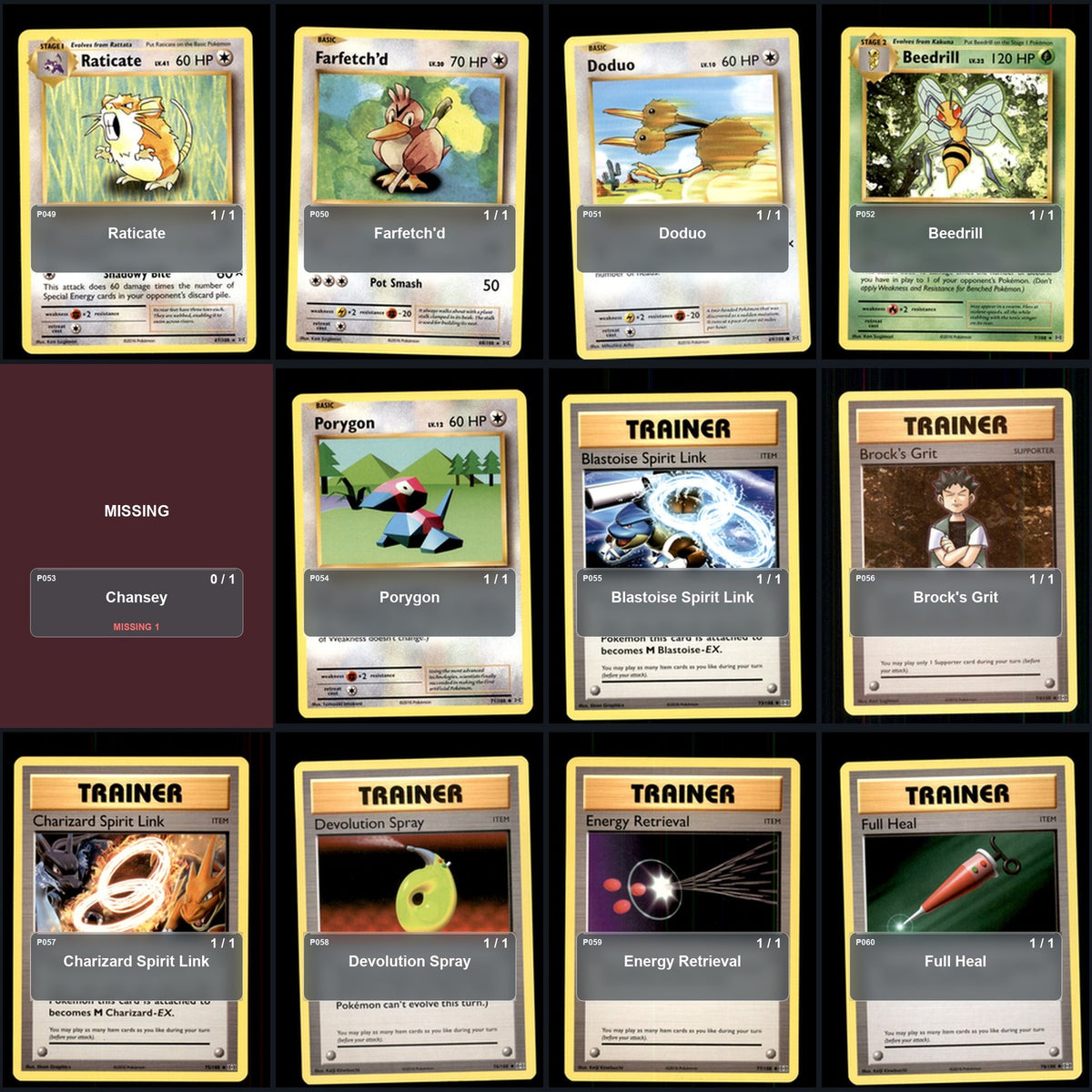 Pokemon TCG XY - Evolutions C/UC/R Standard Set 62 Cards
