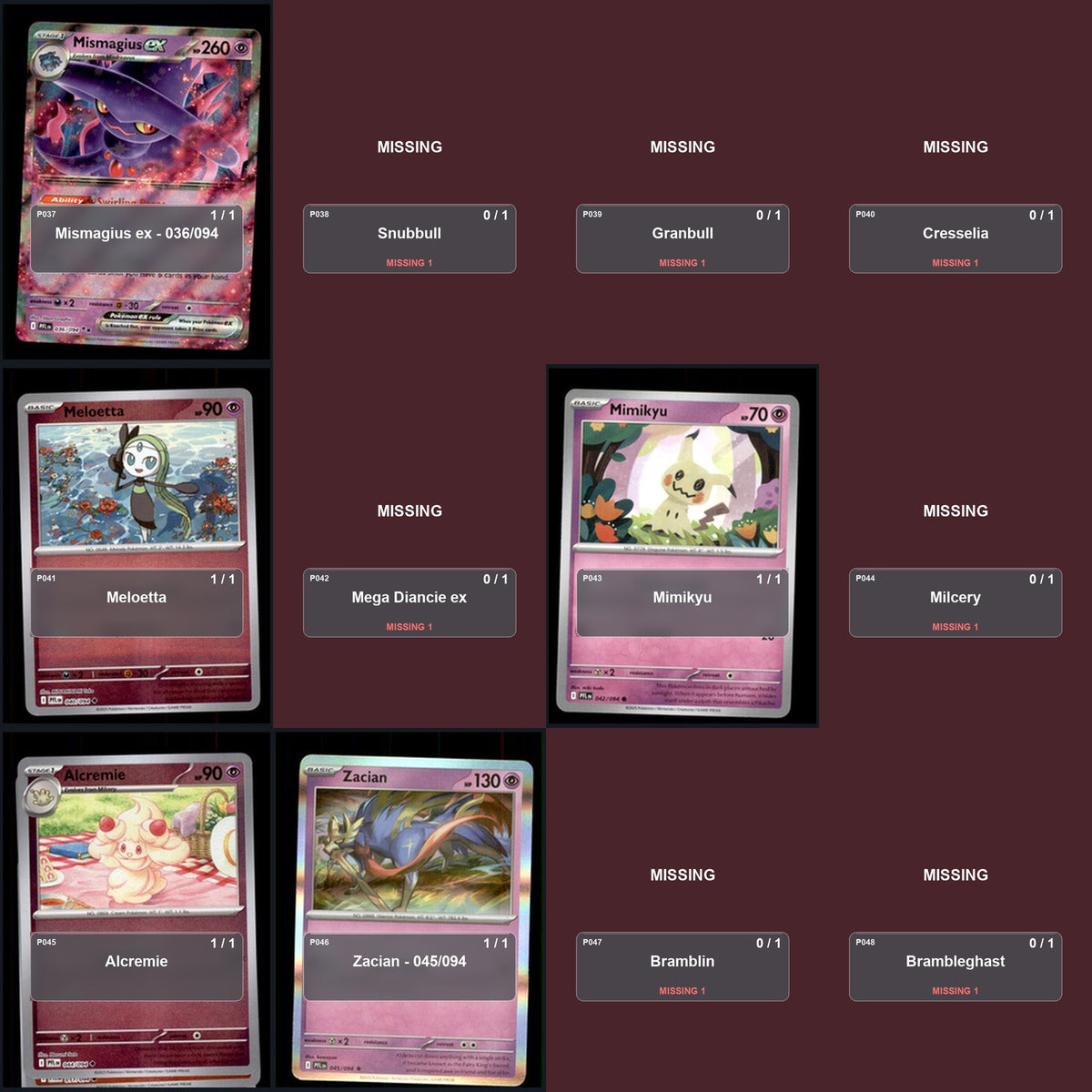 Pokemon TCG ME02: Phantasmal Flames Partial Master Set Lot 145 Cards Master Set
