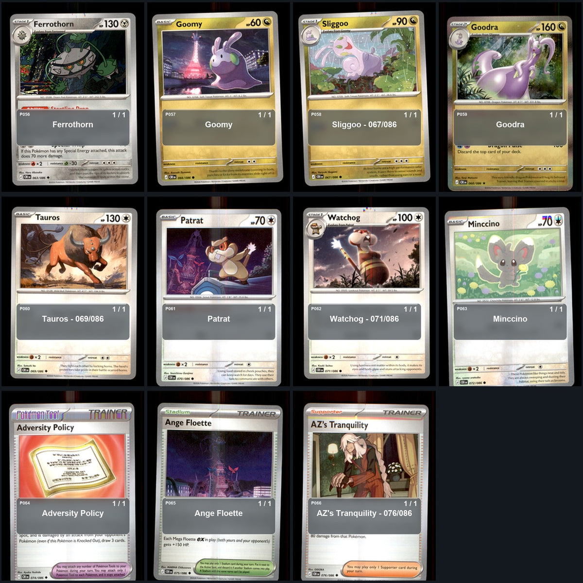 Pokemon TCG ME04: Chaos Rising C/UC/R Standard Set 68 Cards